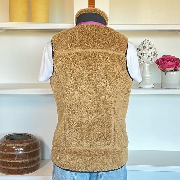 Patagonia Womens Classic Retro-X Fleece Vest Nest Brown/Pitch Blue/Magenta Small - Picture 3 of 7